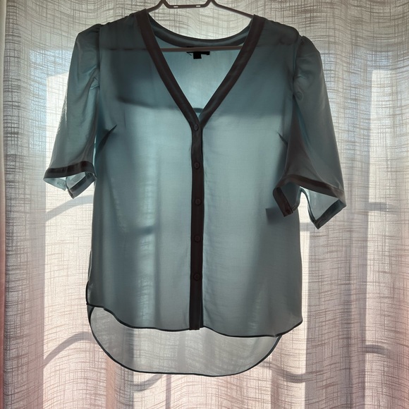 Atelier Industrie baby blue short sleeved blouse - Picture 1 of 13